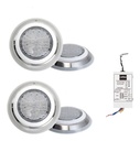 KIT-LAM-AL-6W-TRANS03 - 4 LAMPARA LED RGB PISCINA 6 WATTS 12 VC Y TRANSFORMADOR 1445421877